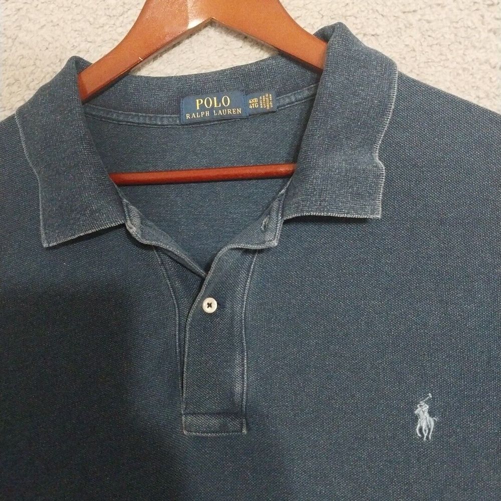 Polo Ralph Lauren Polo Shirt Mens 4XB XXXXB Big Navy Blue Cotton Golf Rugby Pony